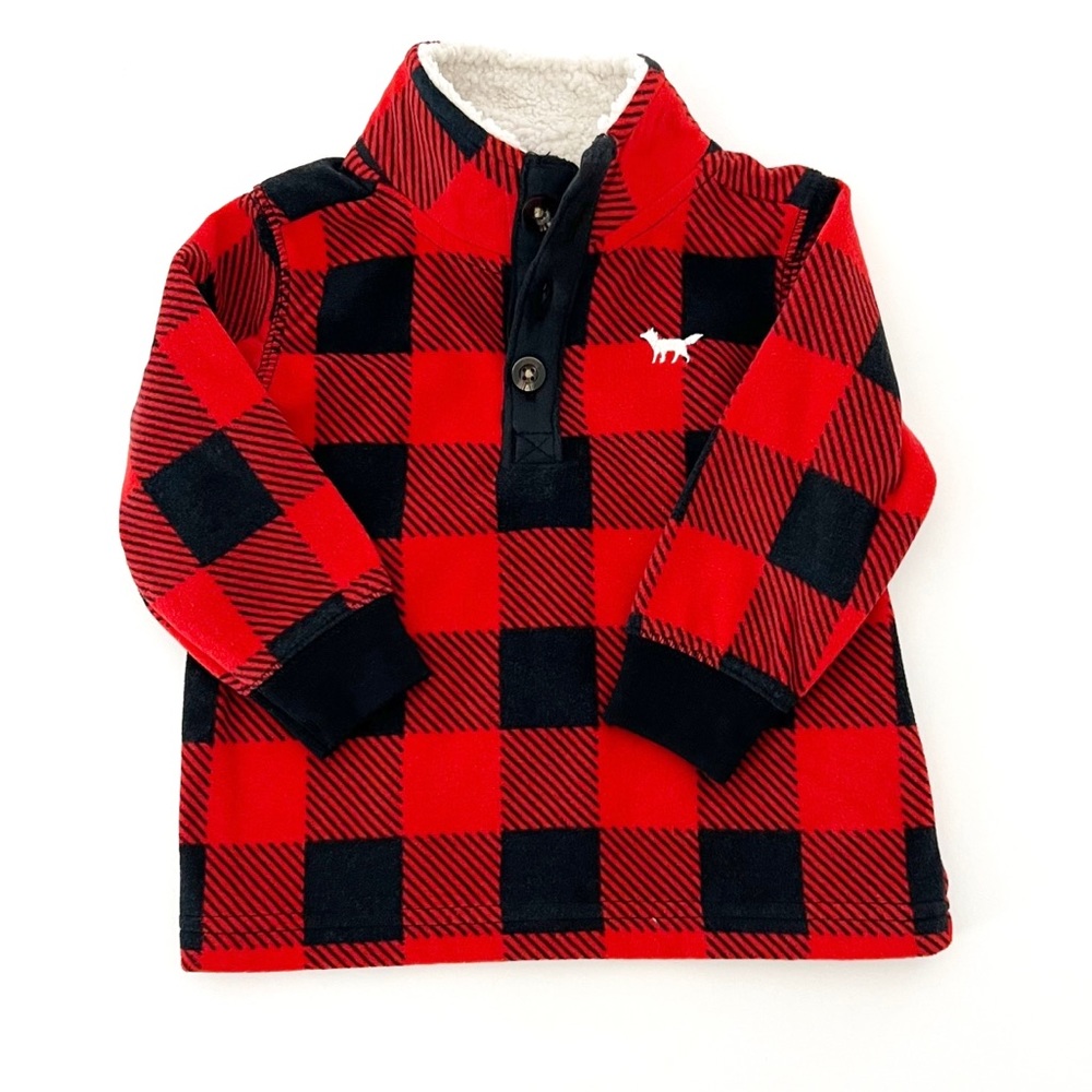NEW 12M Cater’s Checker Fleece Pullover Henley